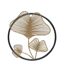 dina Wanddekoration, hergestellt aus Rattanholz, 73 cm Durchmesser. Farbe schwarz. 